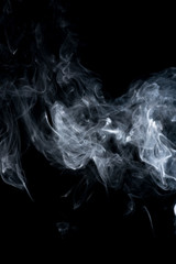 white smoke on black background