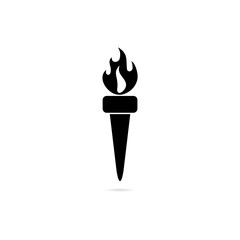 Torch icon or logo, Burning torch color logo 