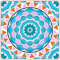 Floral Geometric Pattern with hand-drawing Mandala. illustration. For fabric, textile, bandana, pillowcarpet print.