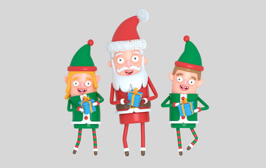 Couple elf  and Santa Claus. 3d Illustration.
Isolate. Easy automatic vectorization. Easy background remove. Easy color change. Easy combine. For custom illustration contact me. 