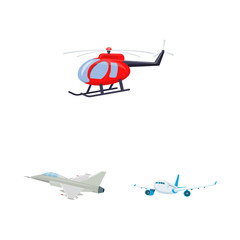 Isolated object of plane and transport symbol. Set of plane and sky stock symbol for web.