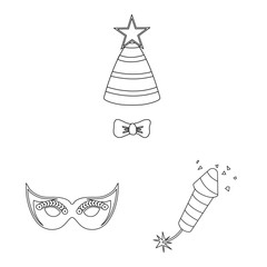 Isolated object of party and birthday symbol. Set of party and celebration stock symbol for web.