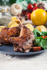 Duck legs confit with boiled potatoes