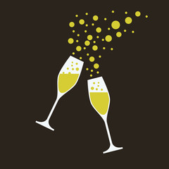 drink a toast to the party, New Year's Eve dinner, vector background