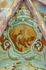Saint John the Evangelist, fresco in the church of Immaculate Conception in Lepoglava, Croatia 
