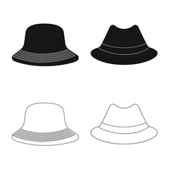 Vector design of headgear and cap icon. Set of headgear and accessory stock symbol for web.