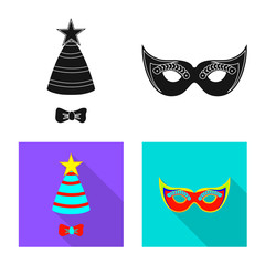 Vector illustration of party and birthday symbol. Collection of party and celebration stock symbol for web.