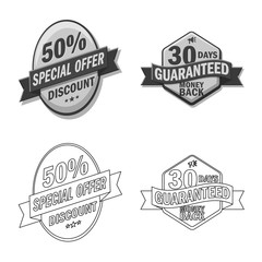 Vector design of emblem and badge sign. Collection of emblem and sticker stock vector illustration.