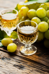 Typical Italian gold grappa