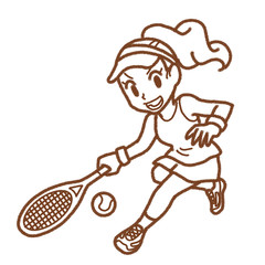テニスプレイヤー線画