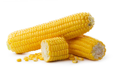 Corn on a white background