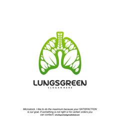 Fototapeta premium Lung care logo designs vector, Nature Lungs logo concept vector, Lungs Health logo template