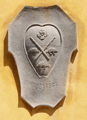 Coat of arms of the family Mazzarosa in Lucca, Tuscany, Italy 