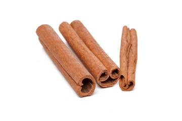 Cinnamon sticks isolated on white background