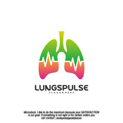 Lungs Pulse logo designs concept vector, Health lungs logo designs template