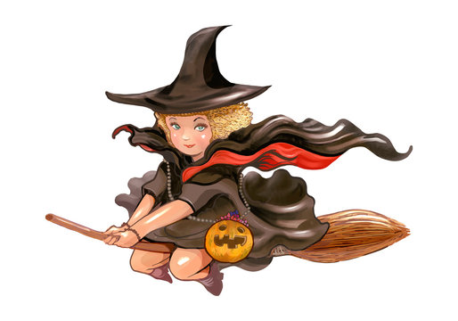 Illustration of a witch icon vector for Halloween
