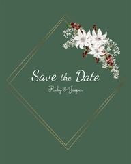 Save the date wedding invitation mockup vector