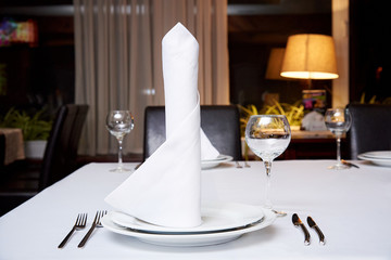 Served table for  banquet in the restaurant.