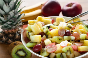 Bowl of fresh and delicious fruit salad