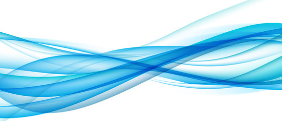 Abstract Blue Wave on  Background. Vector Illustration