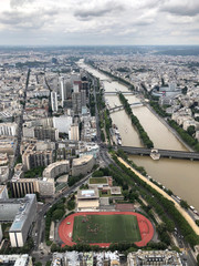 Fototapeta na wymiar aerial view of the city of paris and seine river
