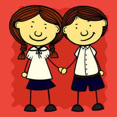 Set kids of simple illustrations