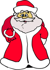 Santa Claus on white background. 2018-2019 years. Vektor