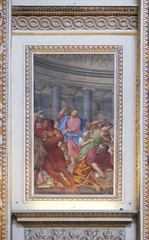 Christ driving the Traders from the Temple, fresco in the basilica of Saint Andrew in Mantua, Italy 