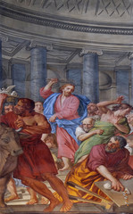 Christ driving the Traders from the Temple, fresco in the basilica of Saint Andrew in Mantua, Italy 