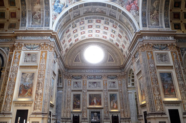 Interior of Basilica of Saint Andrew in Mantua, Italy 