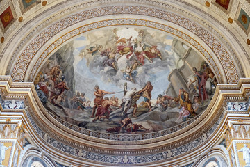 Crucifixion of St. Andrew, fresco in the basilica of Saint Andrew in Mantua, Italy