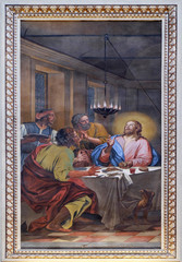 Supper at Emmaus, fresco in the basilica of Saint Andrew in Mantua, Italy 