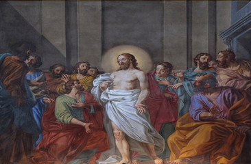 Appearance of Jesus to the disciples, fresco in the basilica of Saint Andrew in Mantua, Italy