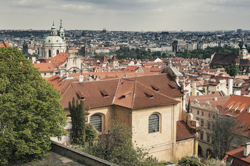 Fototapeta na wymiar Prague old town roofs in summer day