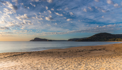 Early Morning at the Beach with Clouds