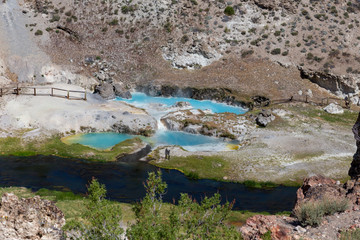 Hot Creek thermal pools near Mammoth Lakes