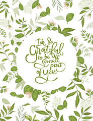 Green leaves frame for invitation cards and graphics.