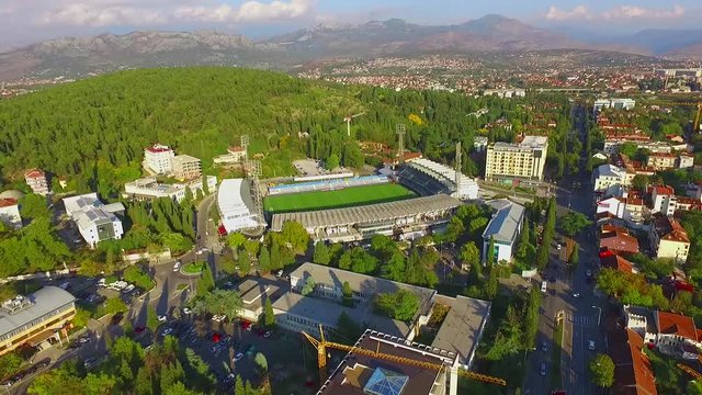 Podgorica City Stadium (Serbian: Stadion pod Goricom) in Montenegro. The stadium is the home ground of Montenegrin national football team and FK Buducnost Podgorica