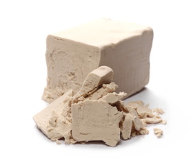 Fresh yeast isolated on white background