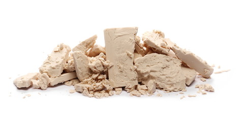 Fresh yeast isolated on white background