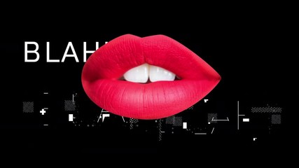 sexy full red lips lipstick mouth pout scream blah