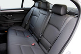 black leather rear seat in the passenger car