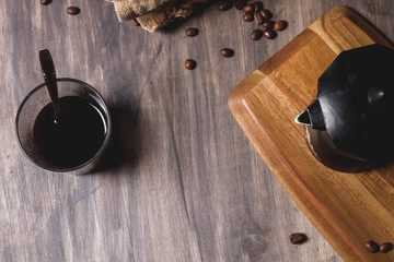 Still life of coffee beans, autumn advertising