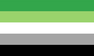 Aromantic flag - one of a communities of LGBT pride sexual minority