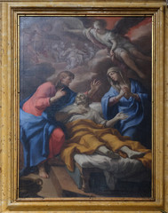 Obraz na płótnie Canvas Death of Saint Joseph, altarpiece in Mantua Cathedral dedicated to Saint Peter, Mantua, Italy 