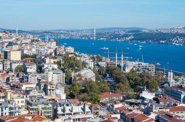 Panoramic view of the centre os Istanbul, Turkey.