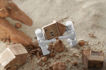 土砂災害で救助活動をするロボット