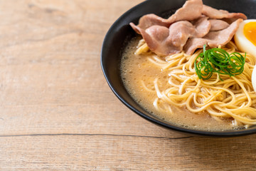 tonkotsu ramen noodles with pork and egg