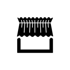 Vector illustration of fabric curtain.  Flat icon of drapery. Cafe & restaurant window decoration. Isolated object