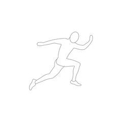 Fototapeta na wymiar male runner silhouette vector on white background. Healthy sport concept. Line style.